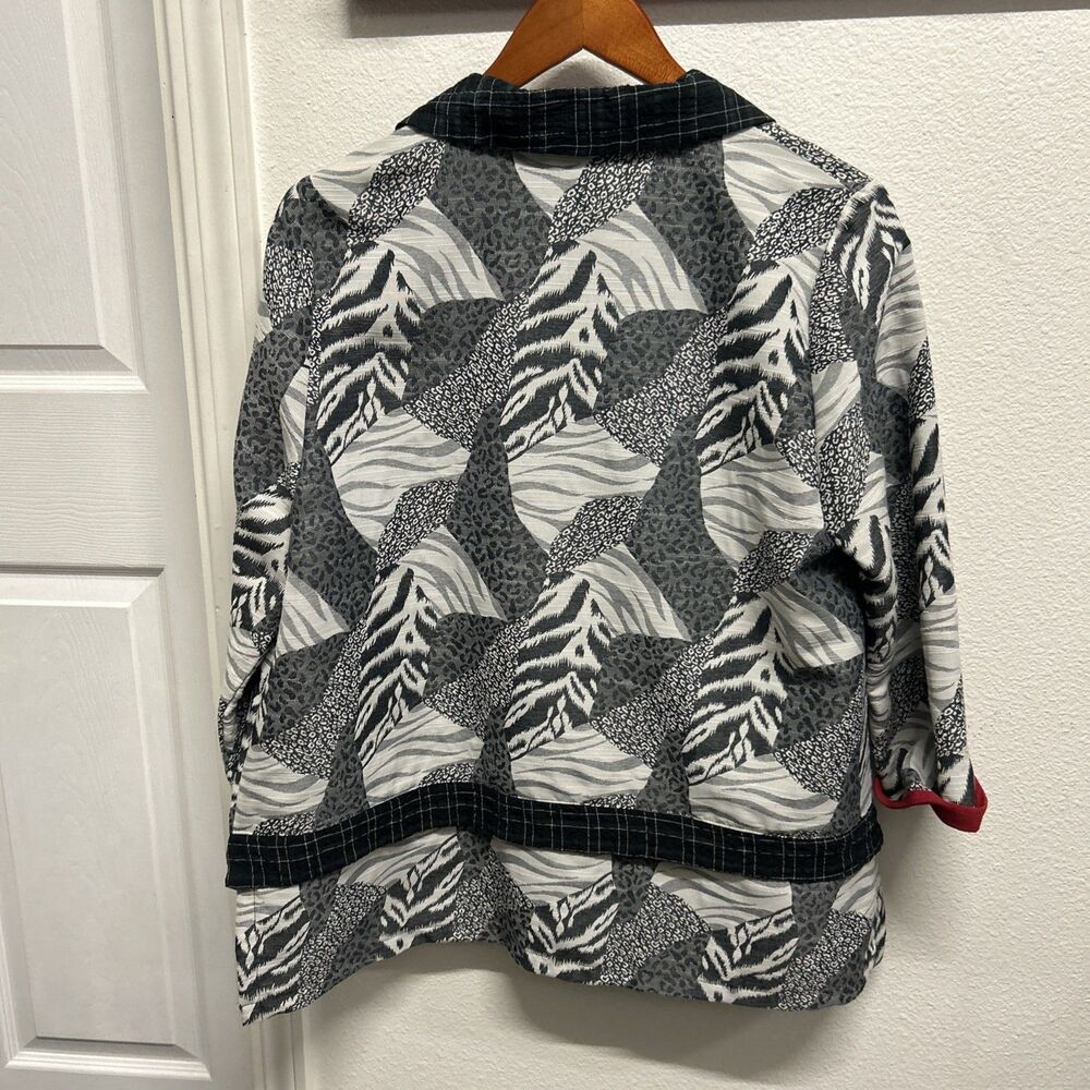 Moonlight Fashion Jacket Womens Small Button Textured Slit Career Kimono  Mixed - Picture 9 of 15